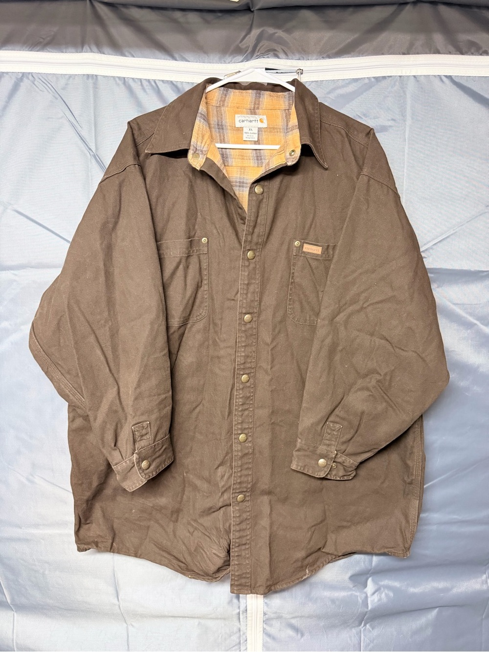 Carhartt Duck Flannel Lined Canvas VINTAGE Work Jacket Size XL